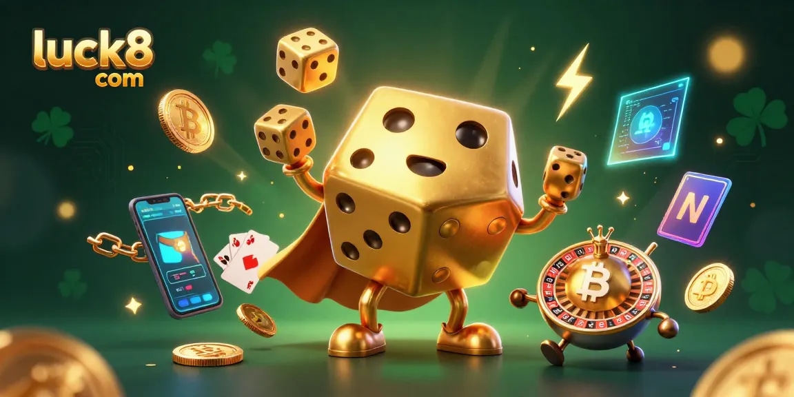 Spin the lucky reels at luck8 com with exciting games, golden dice, and crypto elements.