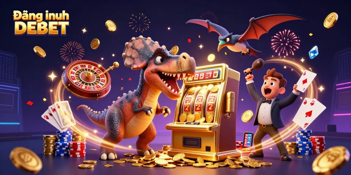 Engage with the exciting world of Đăng nhập DEBET as a pachycephalosaurus hits a jackpot slot machine!