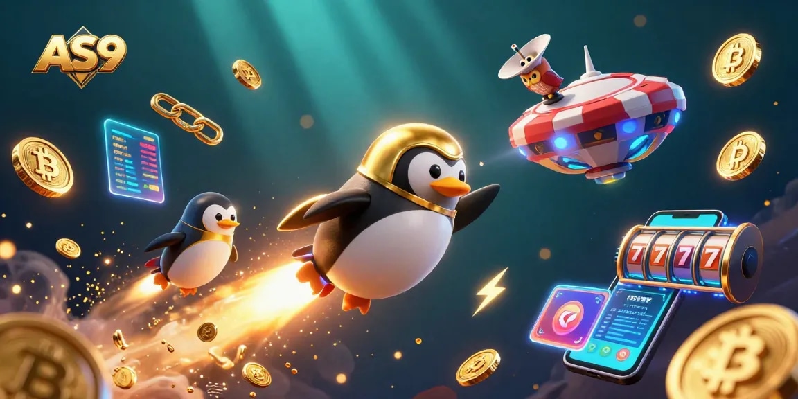 Experience the thrill of AS9 in a vibrant casino universe featuring animated characters and rich gaming elements.