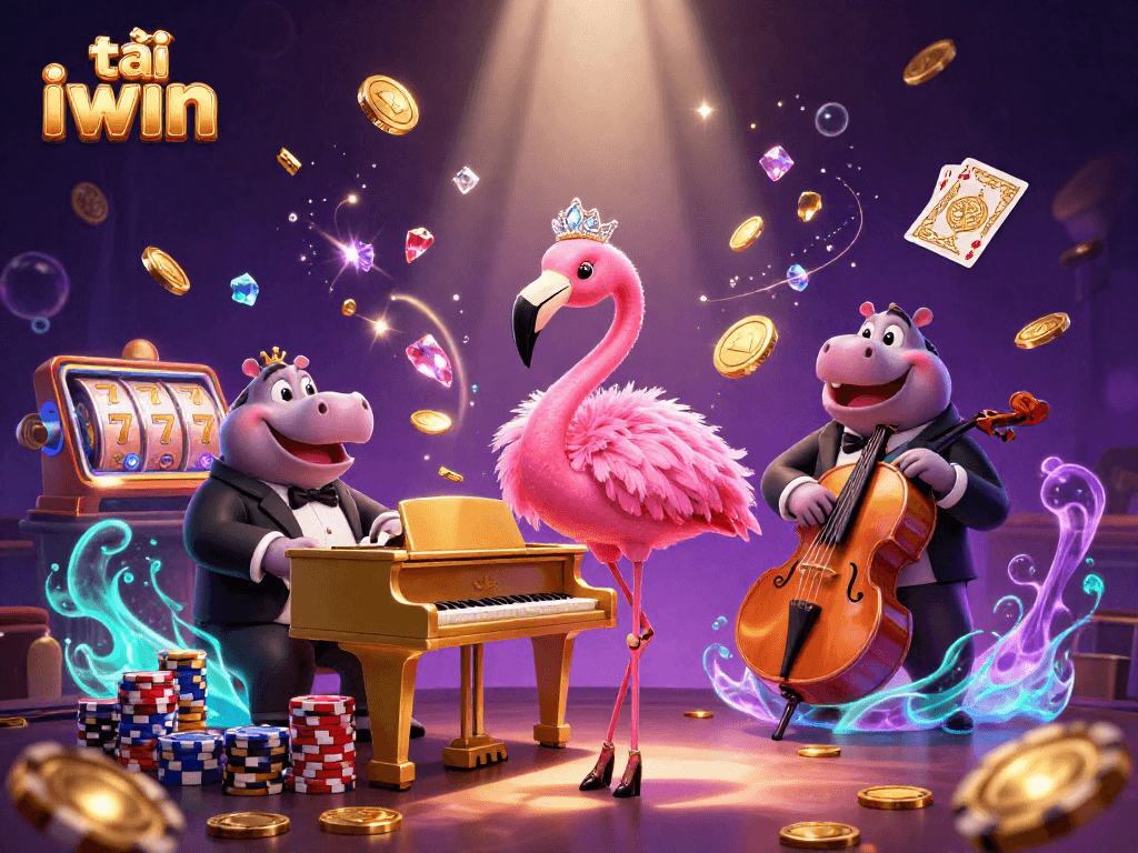 Spin the slots with excitement at tải iwin, featuring vibrant casino characters and dazzling rewards.