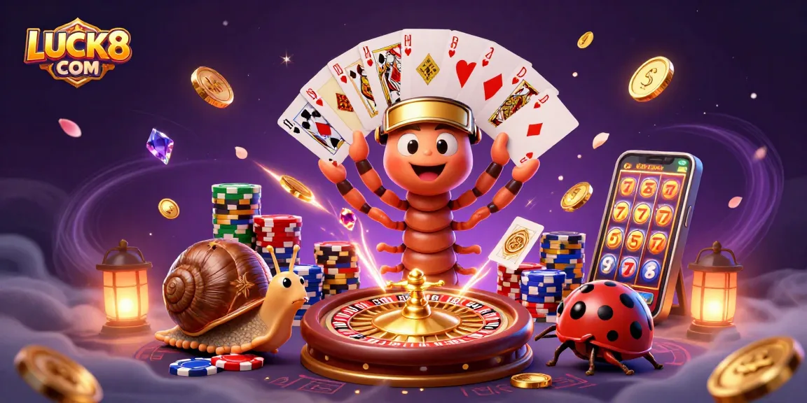 Engage with LUCK8 COM’s vibrant casino scene featuring animated characters and exciting game elements.