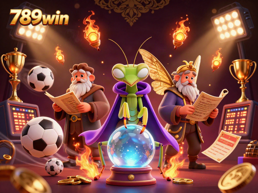 Experience exciting sports betting action with 789win, featuring a vibrant cartoon scene of fortune tellers.
