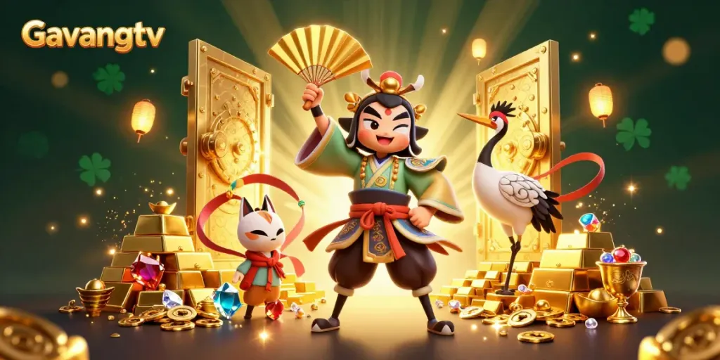 Experience thrilling gameplay at Gavangtv with radiant gold and action-packed casino elements.