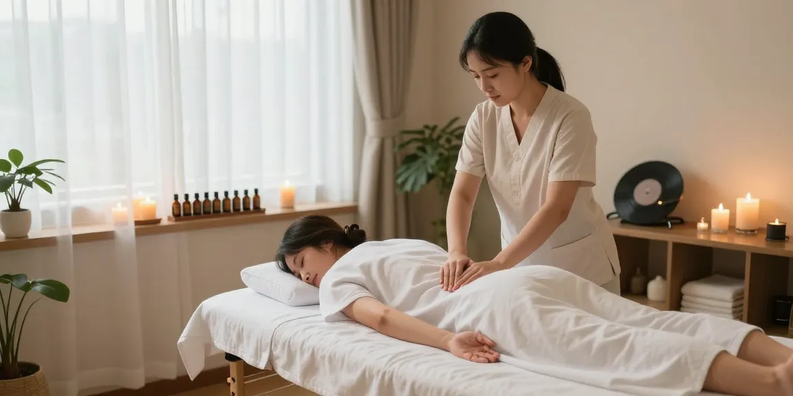의왕출장안마 relaxation massage in a serene spa treatment room with soothing ambiance.