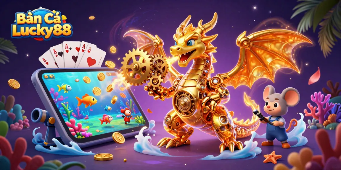 Engage in thrilling fish shooting adventures with Bắn Cá Lucky88, featuring vibrant aquatic elements and dynamic gaming action.