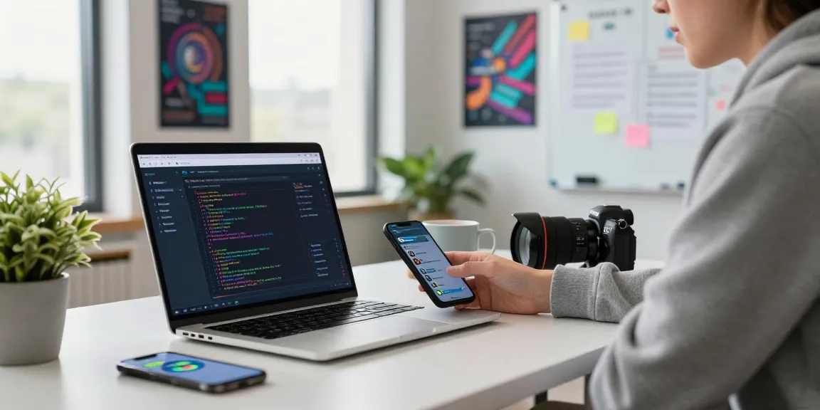 AI chat nsfw interface on a laptop showcasing engaging tech workspace.