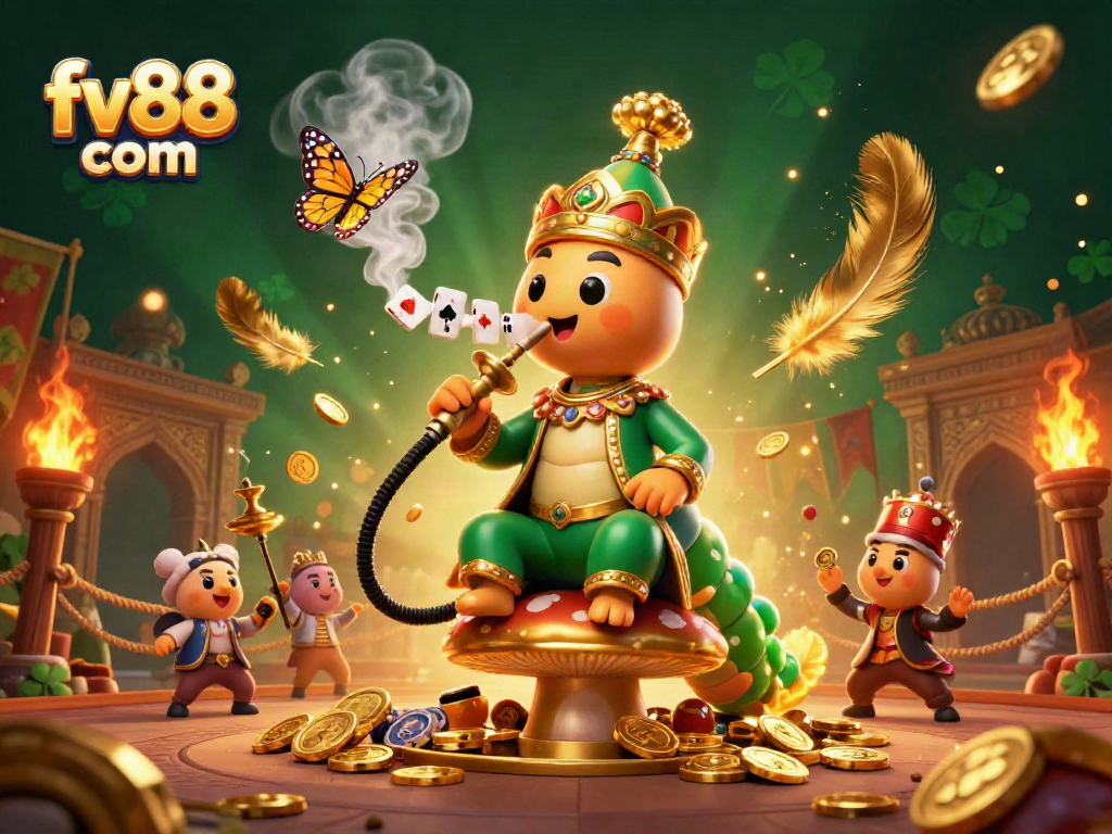 Engage with exciting games at fv88 com, featuring a vibrant 3D casino scene with unique characters.