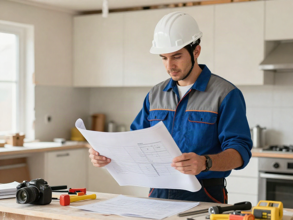 Trusted local contractor reviewing plans for slot toto project at a construction site.