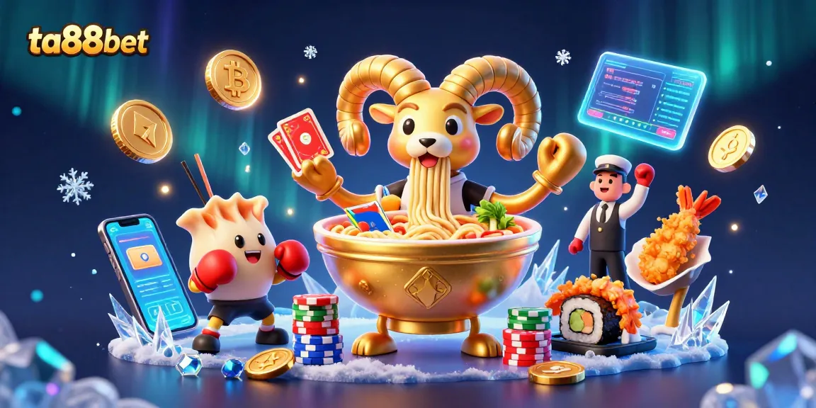 Engage in exciting gaming action at ta88bet with vibrant 3D casino characters and crypto elements.
