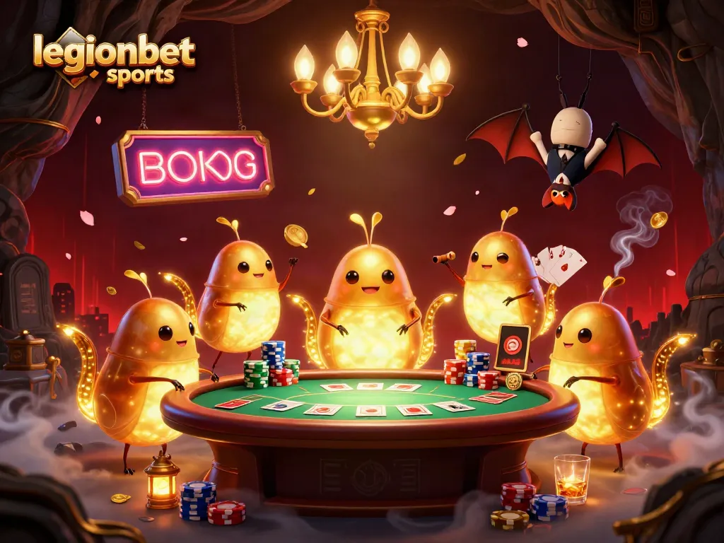 Experience thrilling action at legionbet sports with vibrant casino scenery featuring colorful poker elements.