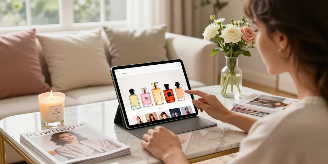 Engaging online shopping experience showcasing Designer Fragrances UK.