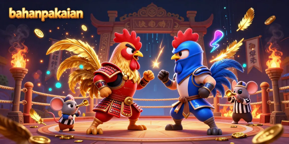 Experience thrilling battles in a vibrant bahanpakaian-themed casino arena with dynamic elements!