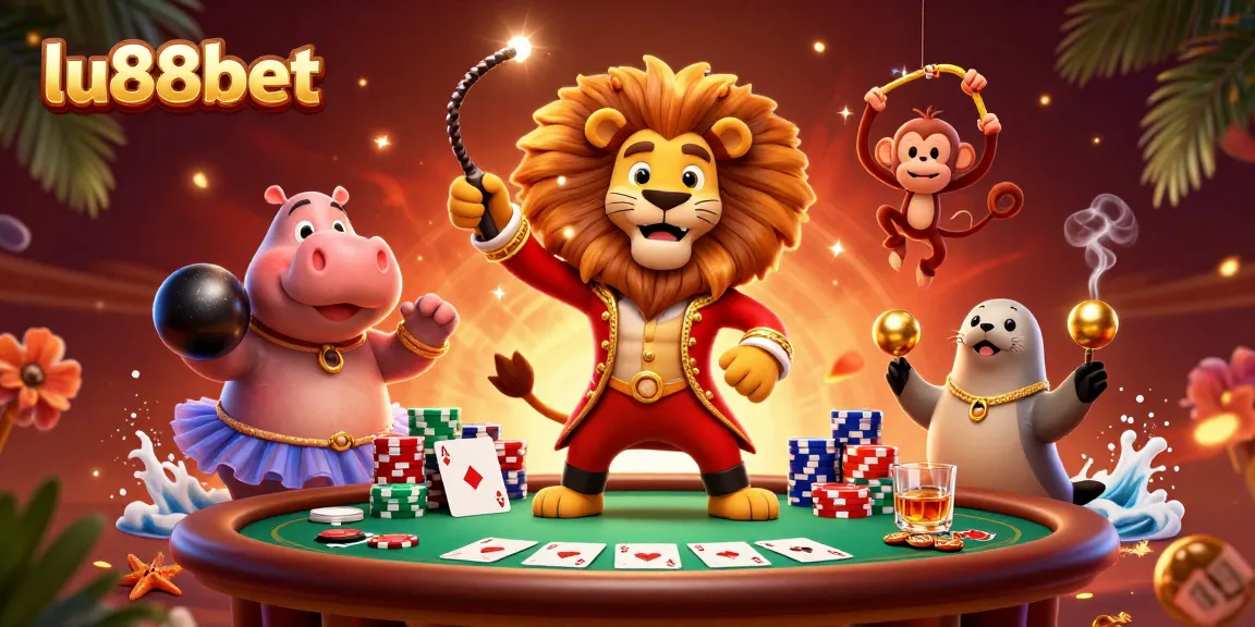 Experience the thrill of gambling at lu88bet with an exhilarating casino scene filled with vibrant characters and games.