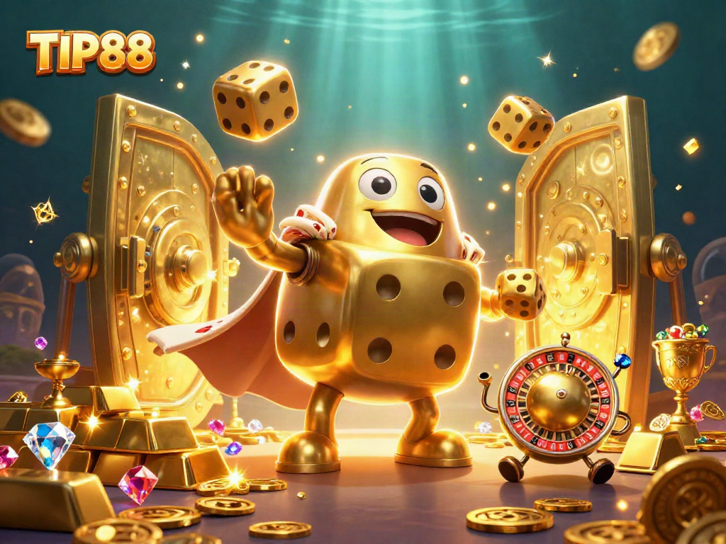 Experience winning with TIP88 in a vibrant casino scene full of treasures and excitement.