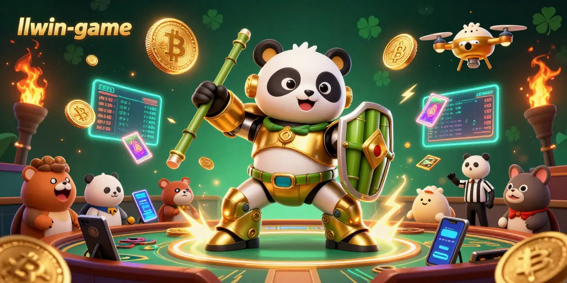 Experience thrilling action at llwin-game with a glowing casino scene featuring vibrant characters and crypto elements.