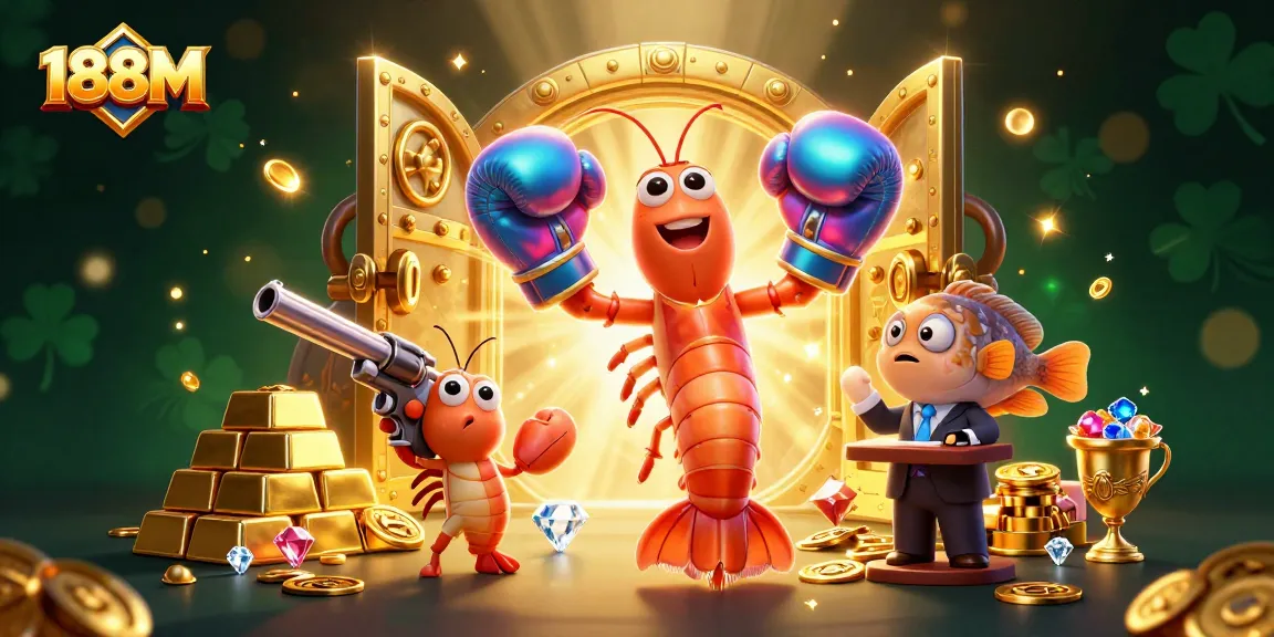 188M showcases a vibrant 3D casino scene with treasure elements, engaging gamblers in exciting adventures.