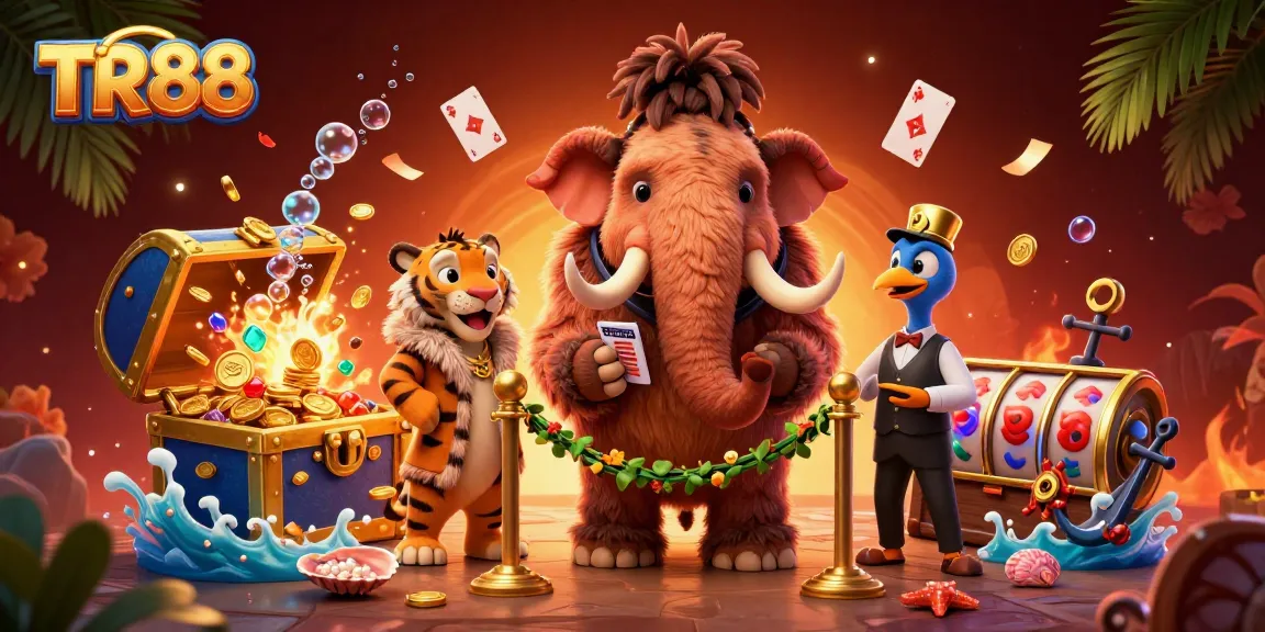 Experience thrilling gameplay at TR88 with a vibrant 3D illustration of casino adventures.